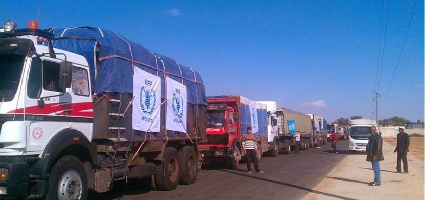 قافلة مساعدات إغاثية من مناطق النظام إلى إدلب!!