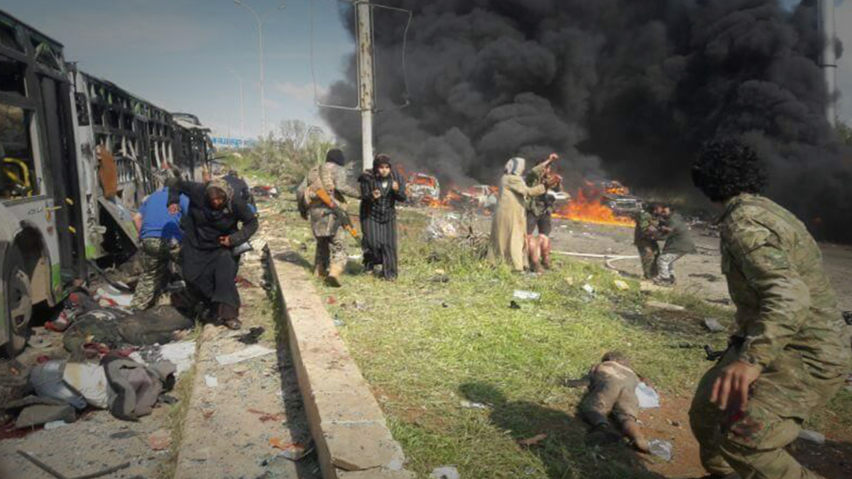 استهداف حافلات كفريا والفوعة بسيارة مفخخة في حي الراشدين بحلب